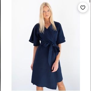 Linen Wrap Kimono Dress
